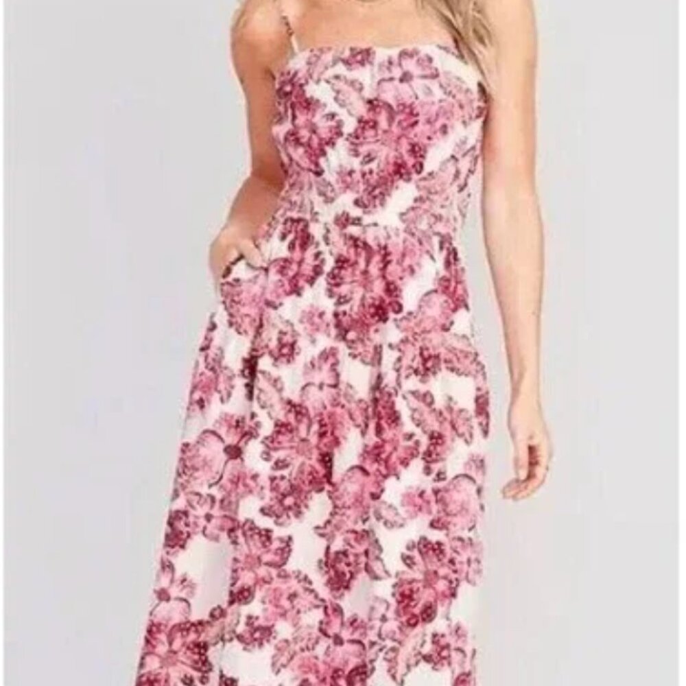Old Navy Floral Linen-Blend Midi Dress - NWT